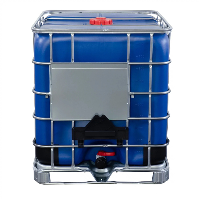 Blue 1000L IBC Tank for Storing Hydrophloric Acid and UV Light Blocked